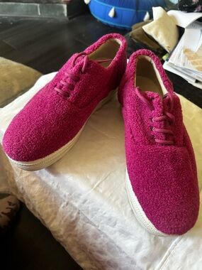 Joshua Sanders Fuchsia Pink Terry Lace-Up Sneakers size 41